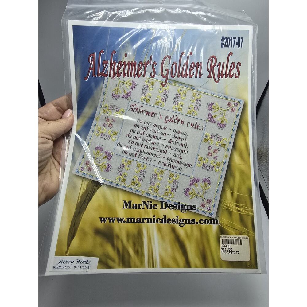 Alzheimer's Golden Rules~MarNic Designs Cross Stitch Chart